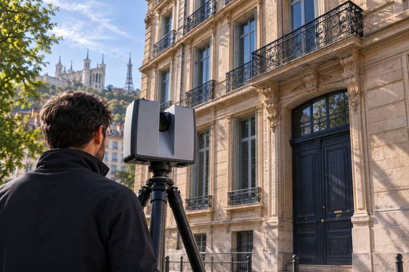 Cabinet d'étude pour réaliser un relevé 3D de bâtiment existant à Lyon (Rhône)